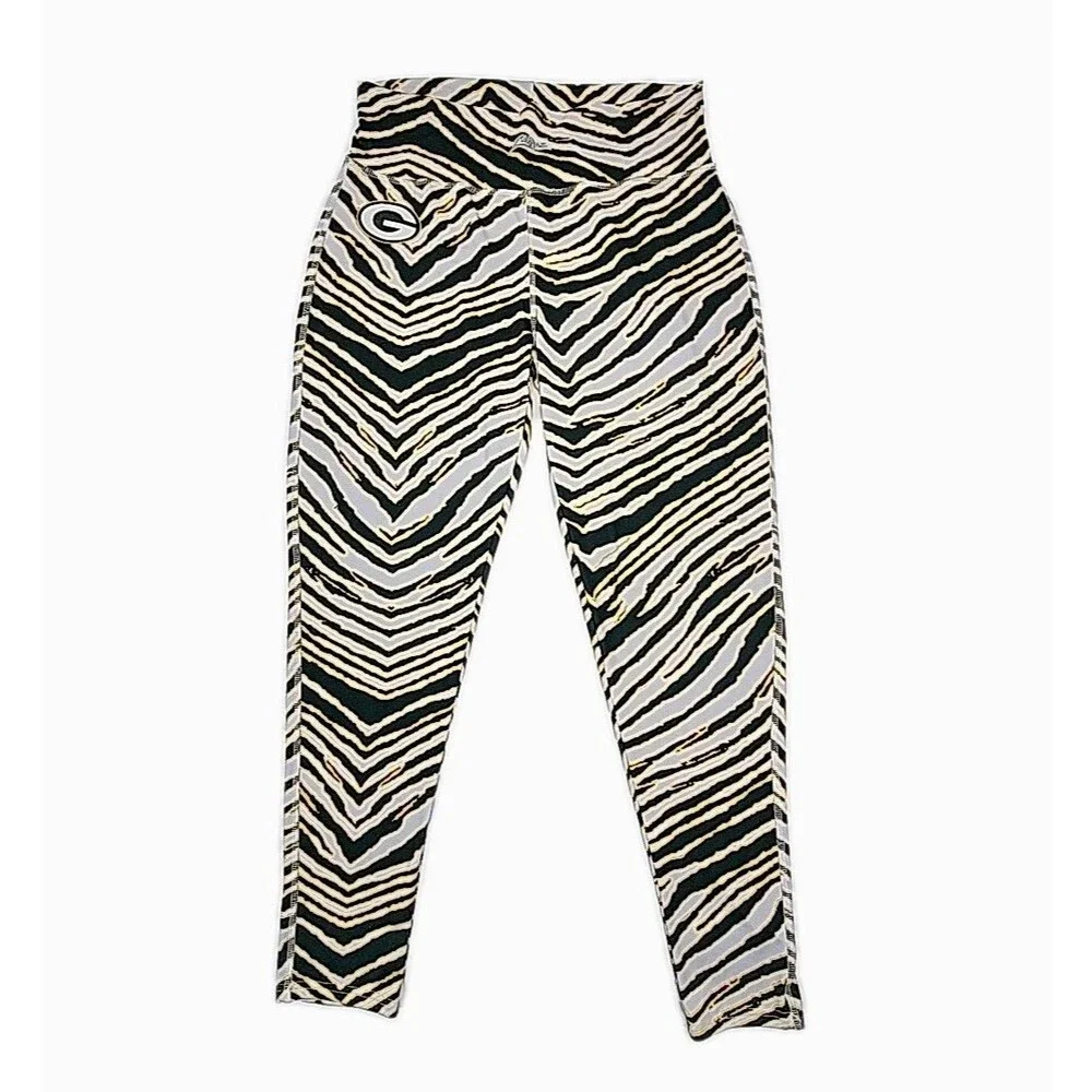 Majestic Leggings Greenbay Packers Leopard Print Zubaz Women Sz XL NFL Football